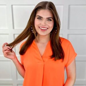 Chic Orange Women's Blouse